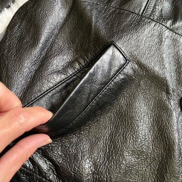 Wilson’s Leather Jacket Soft Button Down Pockets Lined Black Women’s Size Large - Picture 5 of 10
